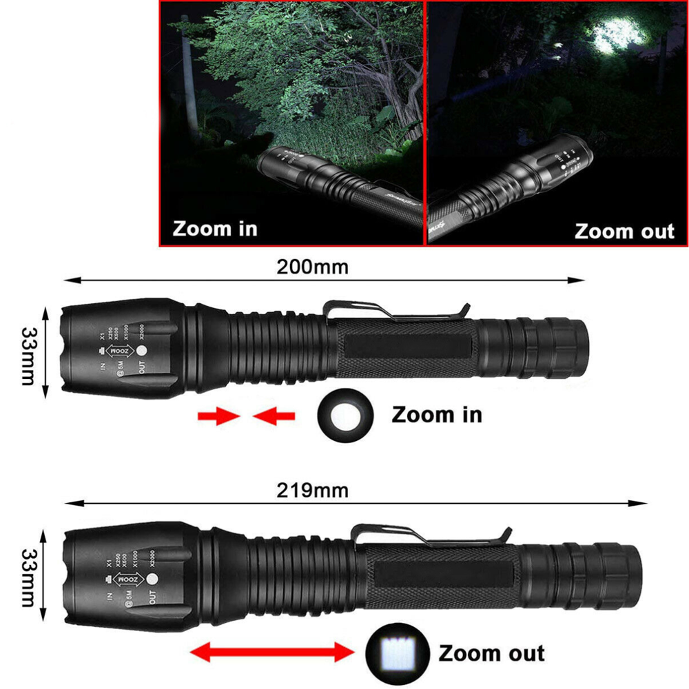 LINTERNA TACTICA GRANDE 10000L