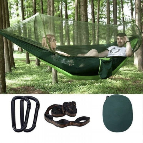 HAMACA PARA ACAMPAR DE NAILON CON MOSQUITERA