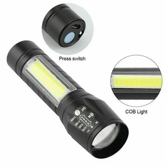 MINI LINTERNA LED TACTICA RECARGABLE USB PORTÁTIL ZOOM