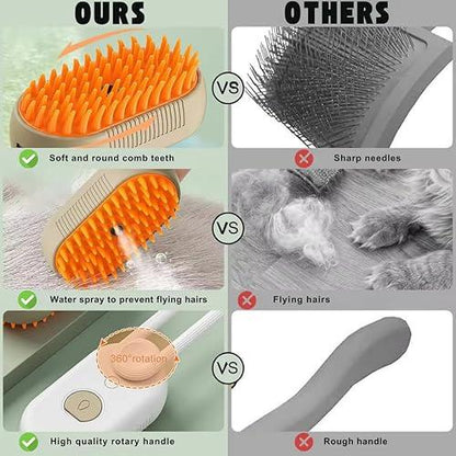 CEPILLO DE PELO CON VAPOR PARA MASCOTAS